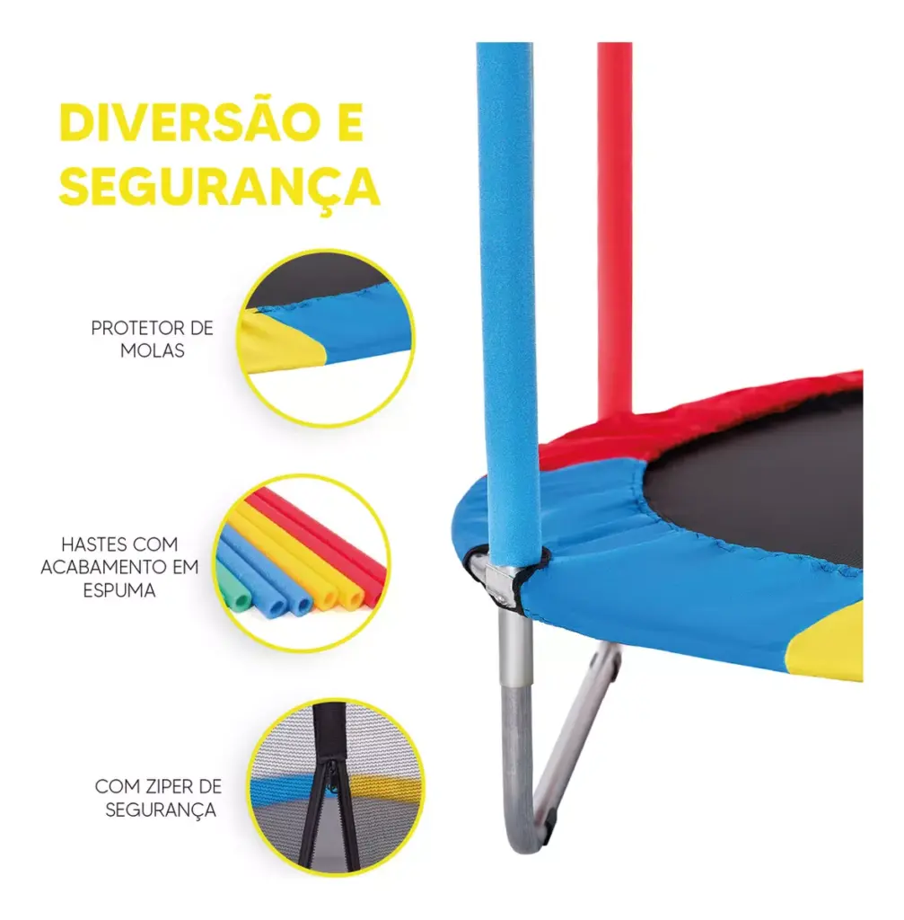 Cama Elástica Justfun 1,80m: Diversão Segura para Crianças e Família