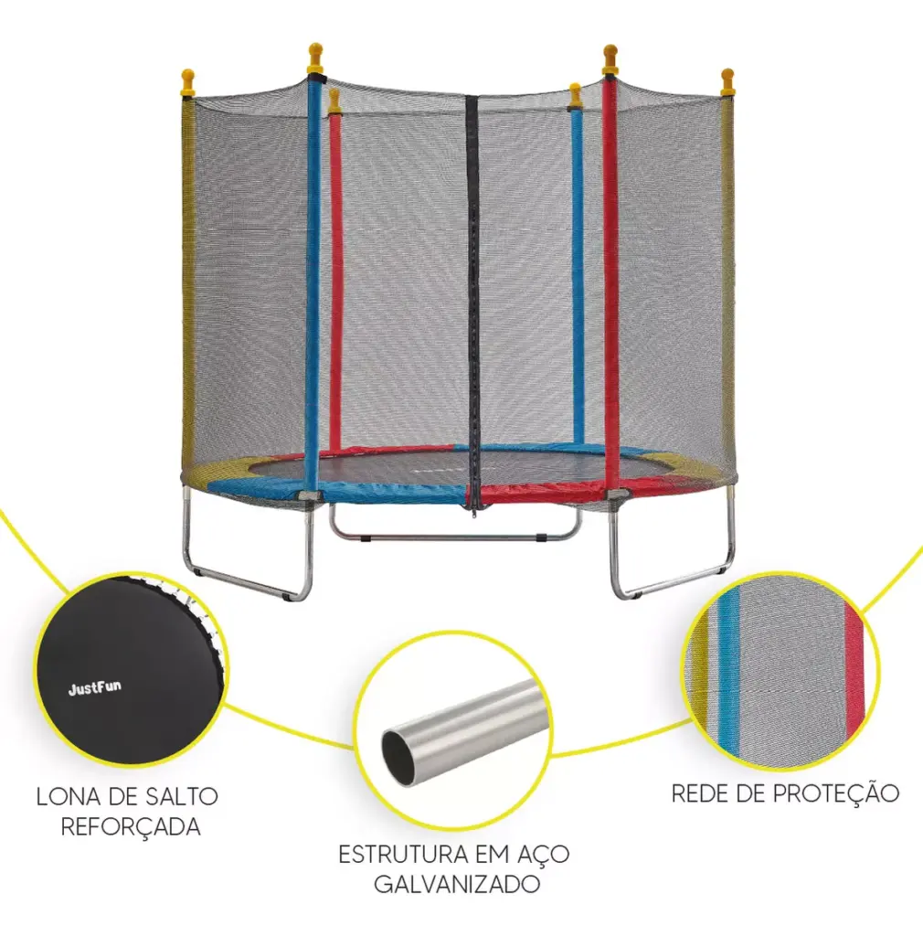 Cama Elástica Justfun 1,80m: Diversão Segura para Crianças e Família