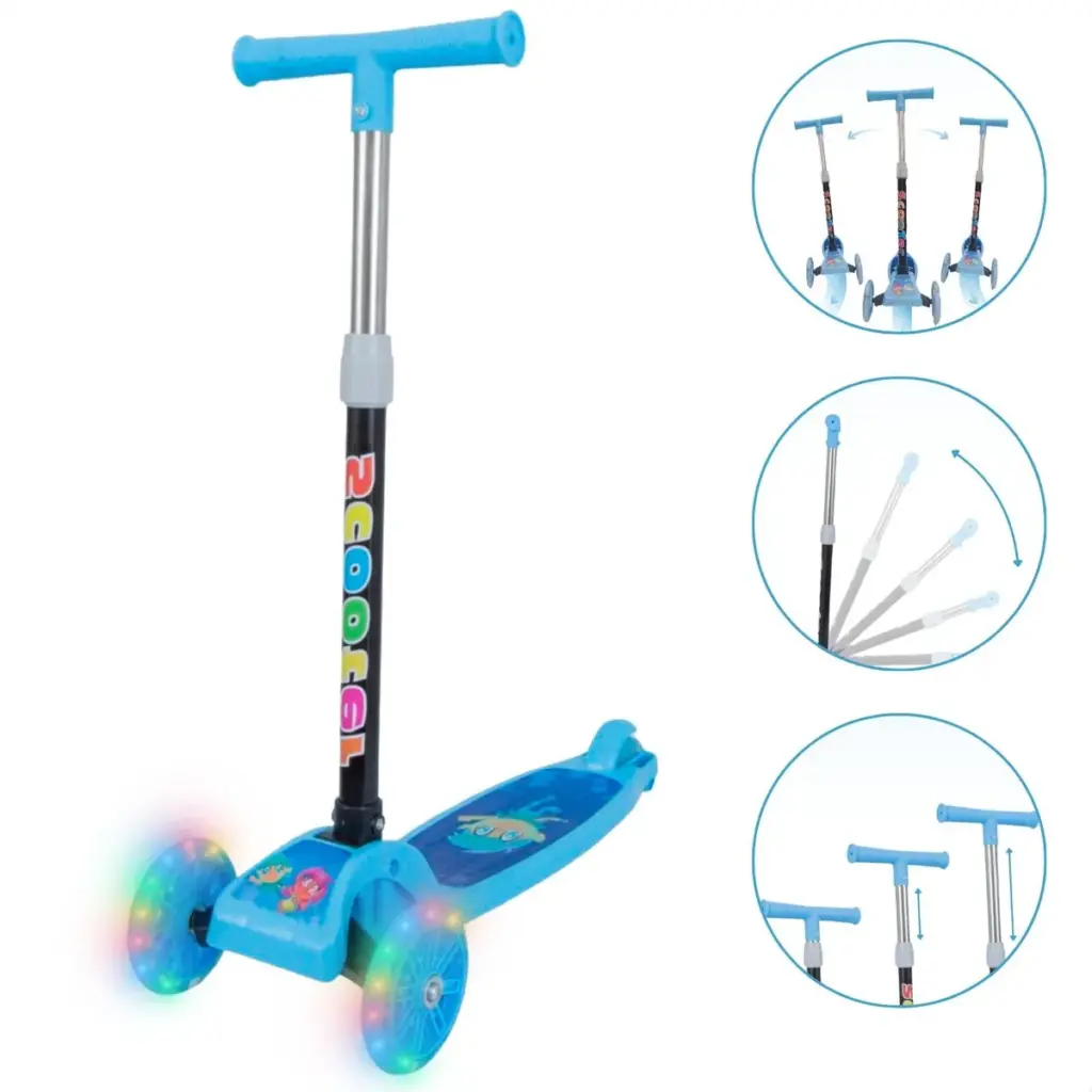 ATENTU Patinete Infantil 3 Rodas Led Dobrável Azul em 2025