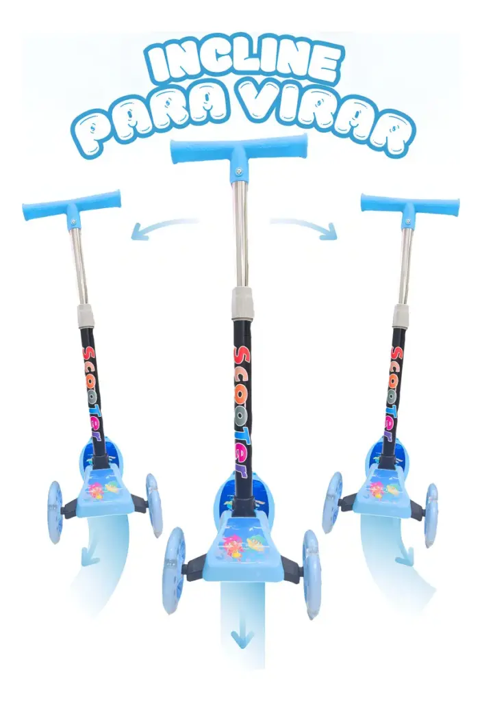 ATENTU Patinete Infantil 3 Rodas Led Dobrável Azul em 2025