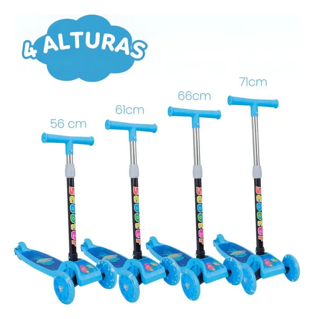 ATENTU Patinete Infantil 3 Rodas Led Dobrável Azul em 2025