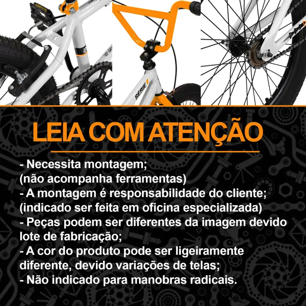 Bicicleta Aro 20 Pro-x Série 1 Branca/Laranja chega em 2025