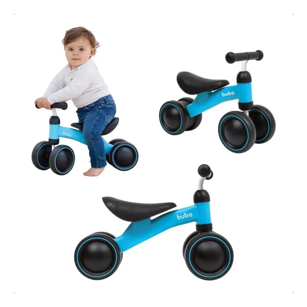 2025 Bicicleta de Equilíbrio 4 Rodas Buba Azul no Brasil