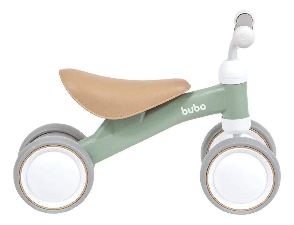 Bicicleta de equilíbrio 4 rodas Buba Retro Verde chega 2025