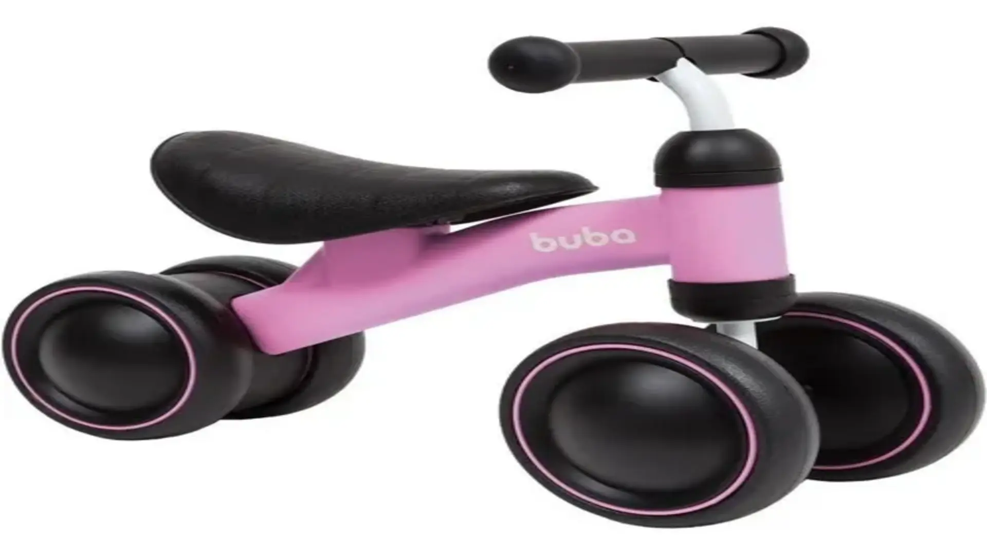 Bicicleta Equilíbrio 4-rodas Buba Sem Pedal Rosa Brasil 2025