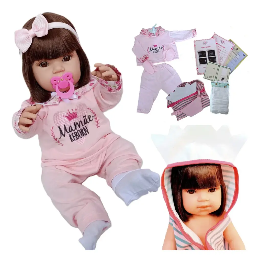 Boneca Bebê Reborn Princesa 45cm chega ao Brasil com enxoval completo