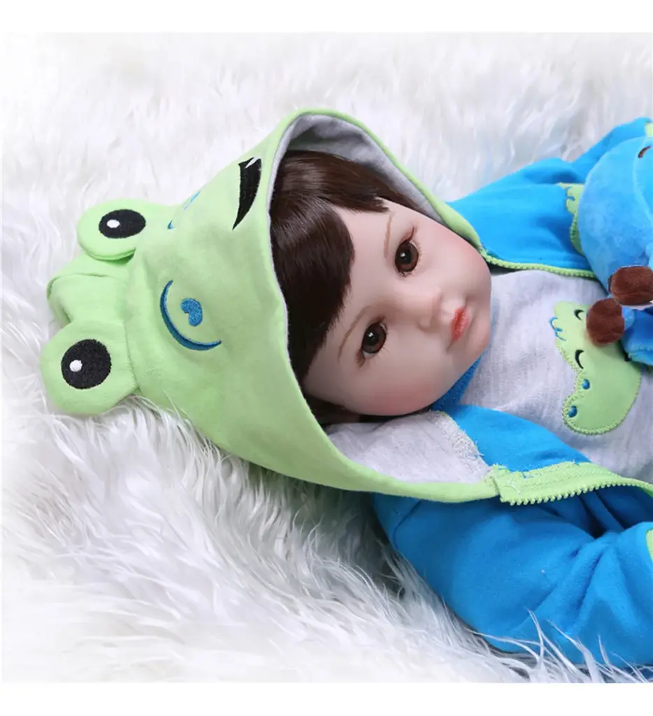 Brastoy Bebê Reborn Menino Boneco Menino Sapo Silicone Realista com Realismo e Estímulo