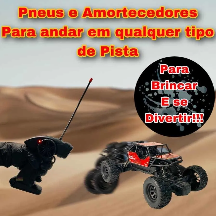 Carrinho 4x4 com USB e controle remoto agrada famílias