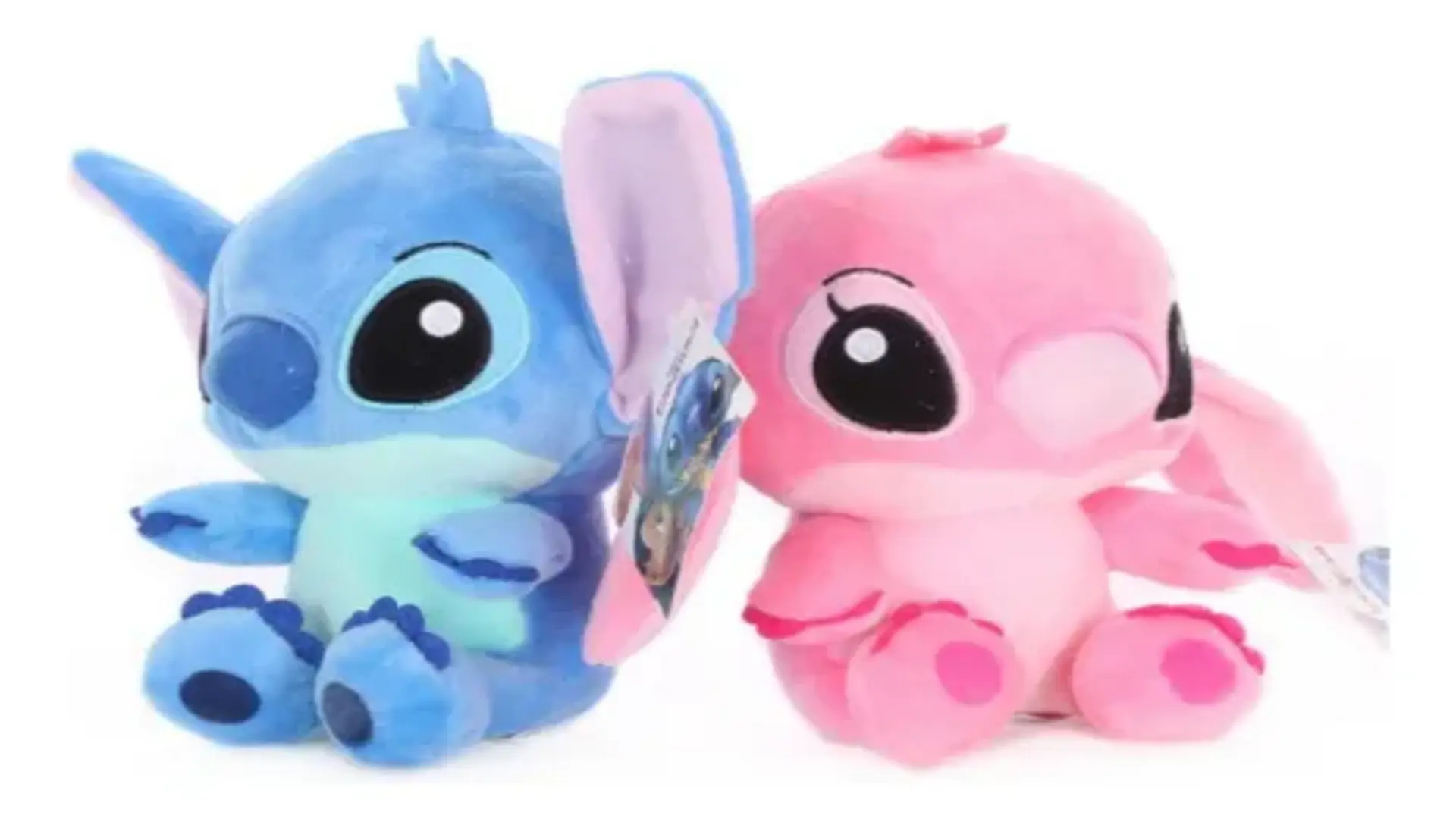 Casal Lilo, Stitch e Angel em pelúcia é pura fofura