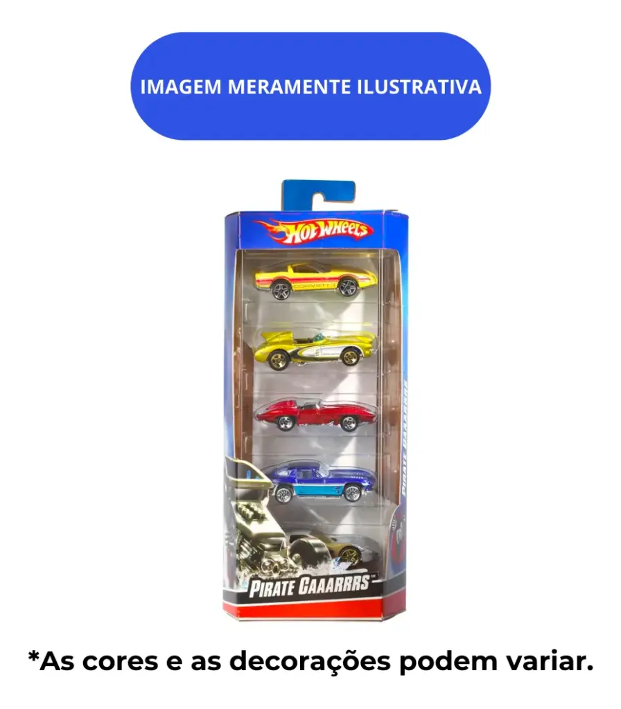 Hot Wheels Cartela Multicolor de 5 Carrinhos é Top 20 no ML