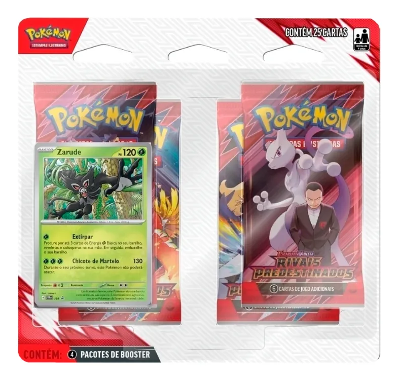 Jogo de cartas Pokémon Copag Zarude 4 mazos chega em 2025