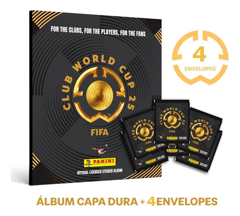 Kit Álbum Capa Dura + 4 Env Figurinhas FIFA World Cup 2025
