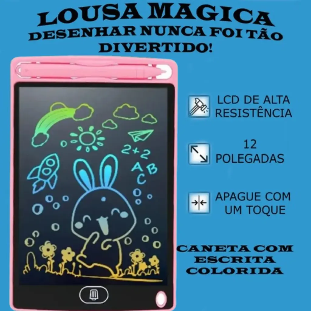 Win Castle lança Lousa Digital 12'' LCD Infantil Azul 2025