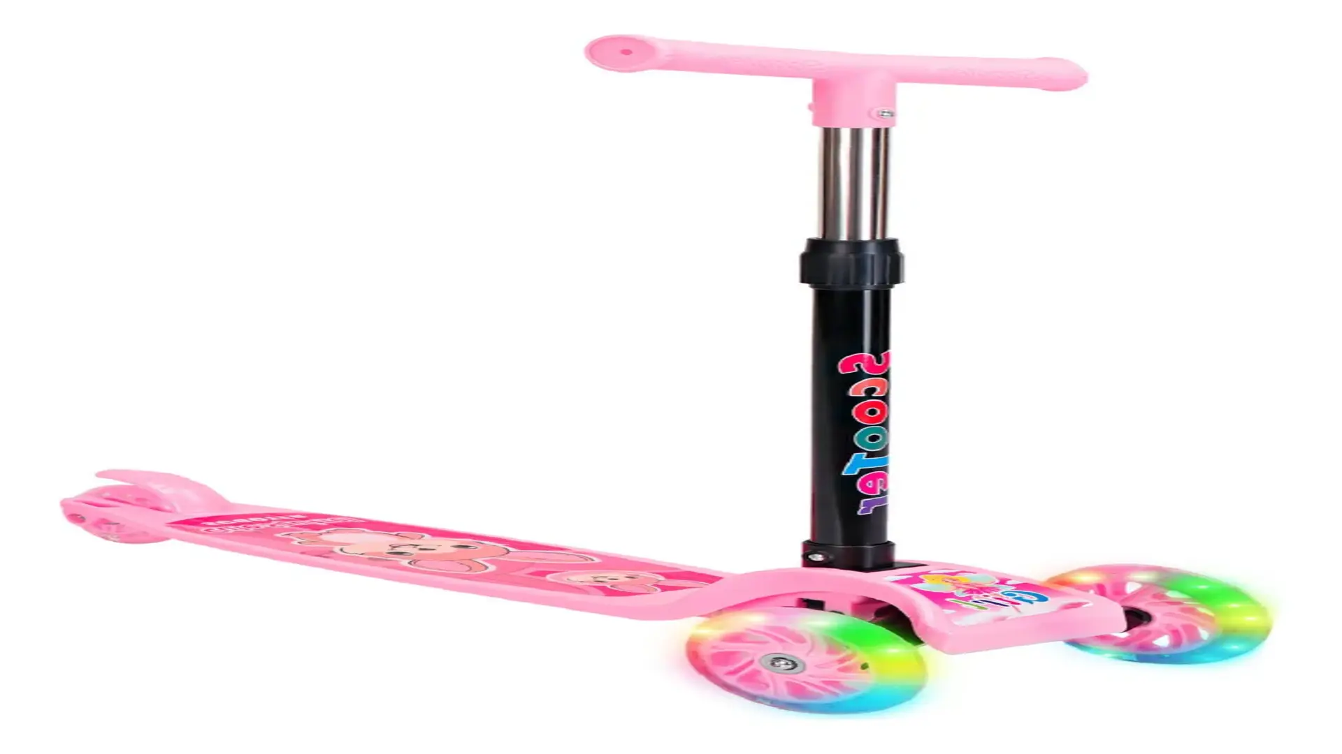 Patinete Infantil 3 Rodas LED Dobrável Rosa 2025 no Brasil