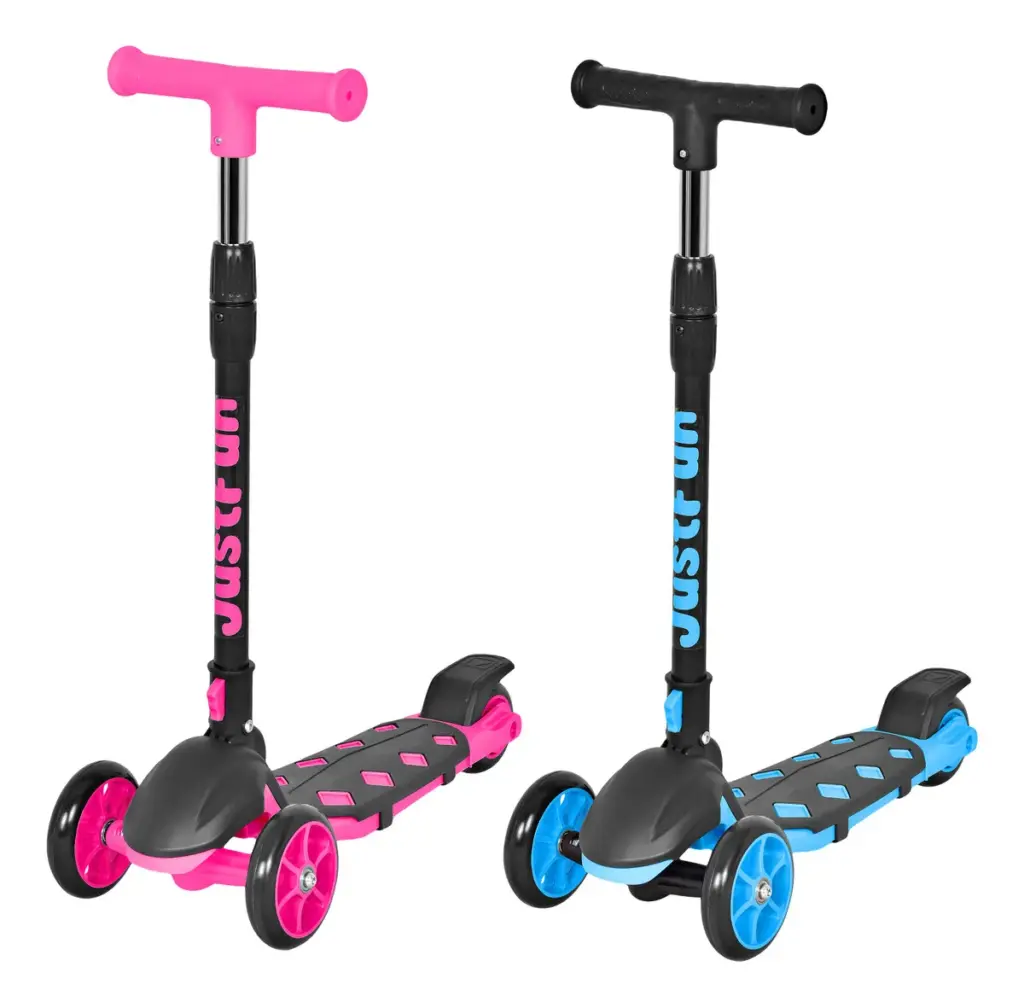 Como é o Patinete Ajustável 3 Rodas Azul da Just Fun