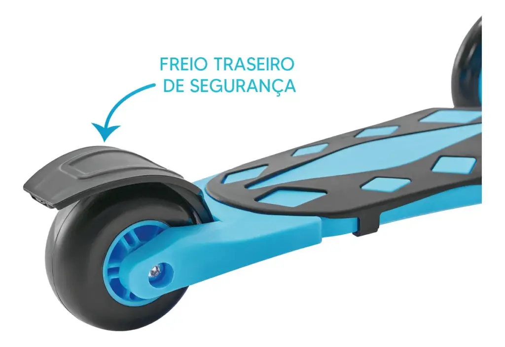 Como é o Patinete Ajustável 3 Rodas Azul da Just Fun