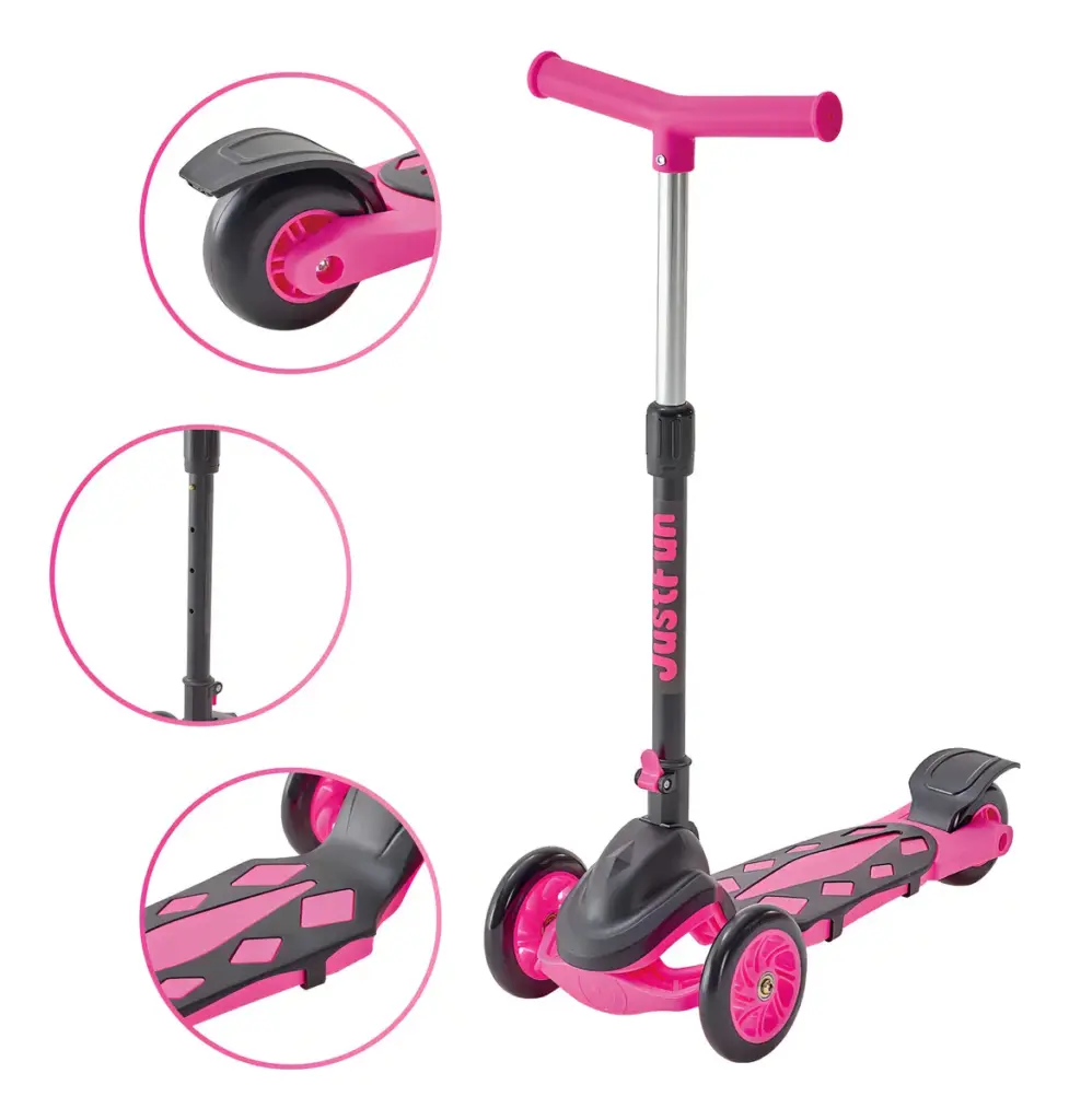 Patinete Radical Infantil 3 Rodas Ajustável Rosa chega 2025