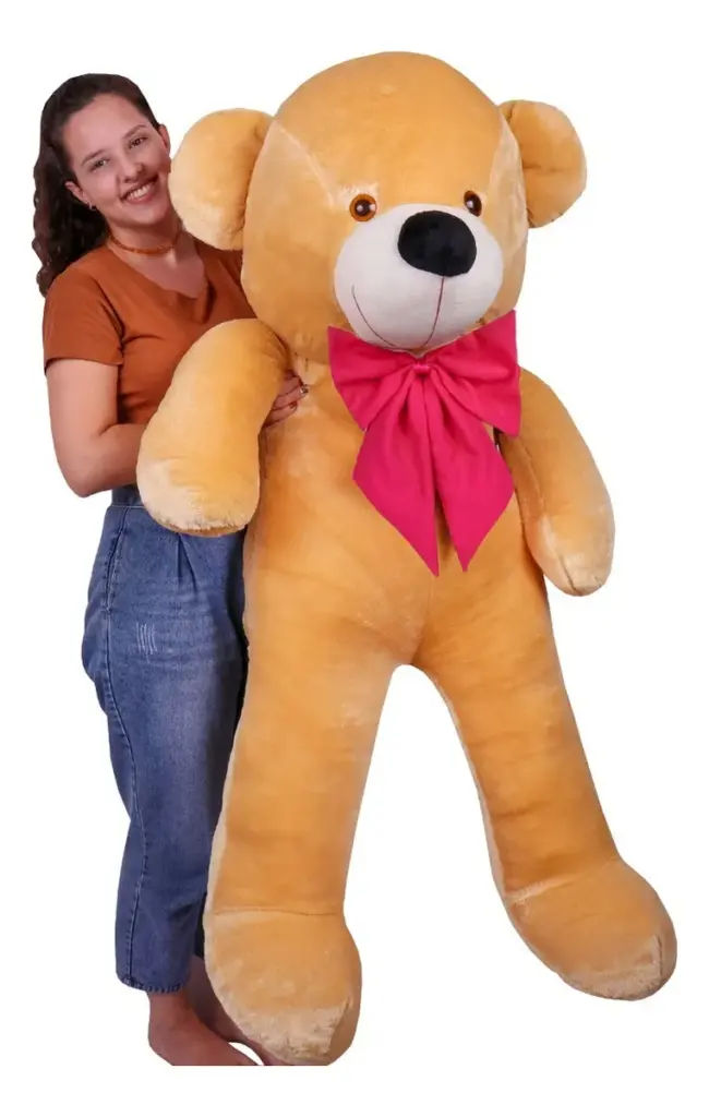 Novo Urso Pelúcia Teddy 1,10m Doce de Leite Personalizado