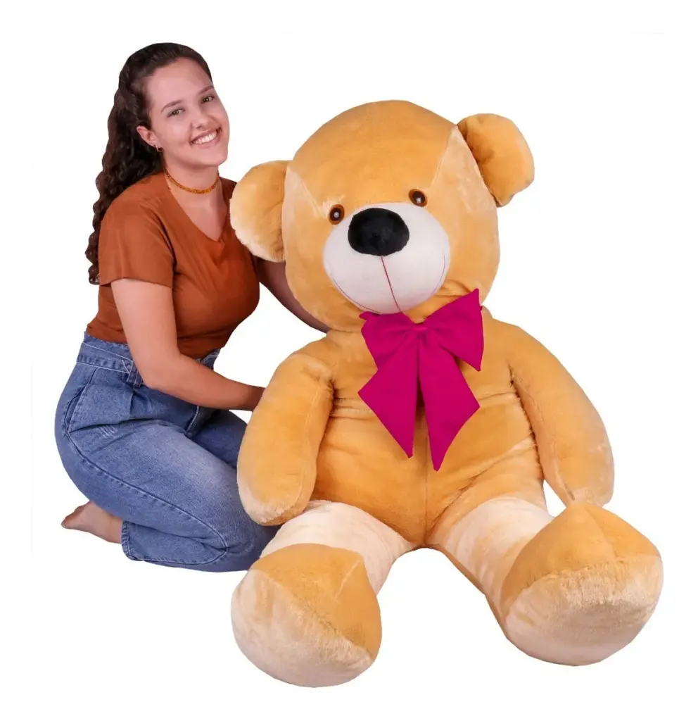 Novo Urso Pelúcia Teddy 1,10m Doce de Leite Personalizado