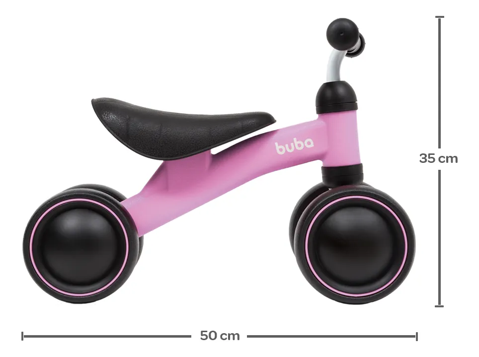 Em 2025, Buba lança bicicleta infantil de equilíbrio rosa