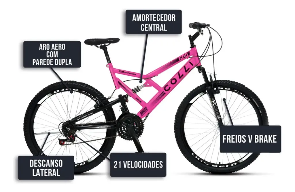 Bicicleta Colli GPS Aro 26 Rosa tem bom custo-benefício