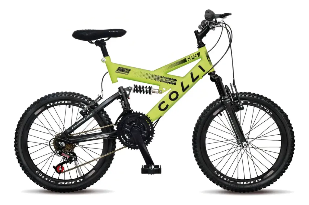 Pais aprovam Bike Colli GPS Suspensão Dupla 20 Amarelo-Neon