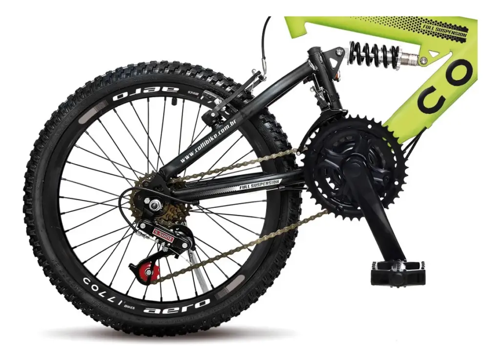 Pais aprovam Bike Colli GPS Suspensão Dupla 20 Amarelo-Neon