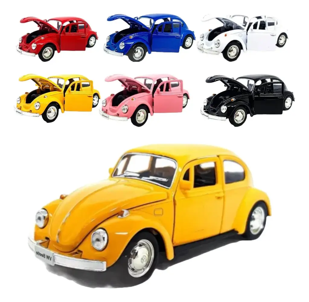 Fusca Clássico 1:32 Amarelo agrada pais e colecionadores