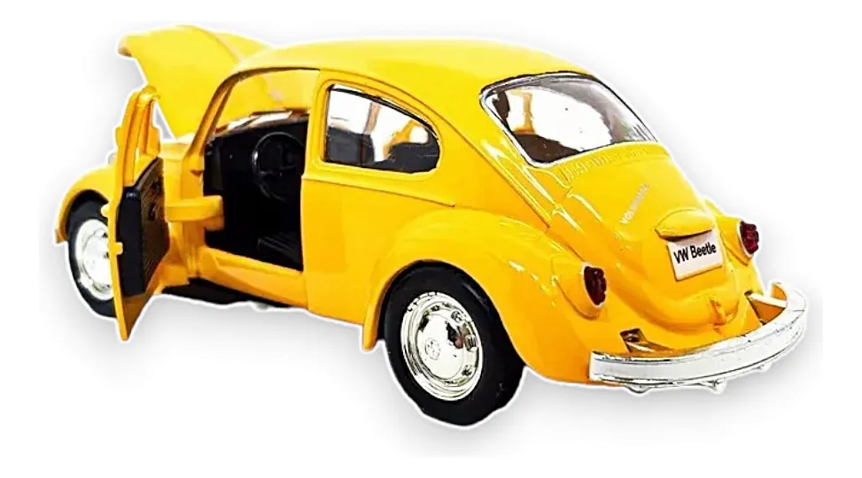Fusca Clássico 1:32 Amarelo agrada pais e colecionadores