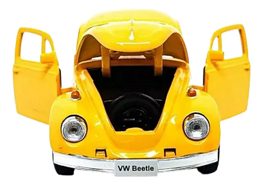 Fusca Clássico 1:32 Amarelo agrada pais e colecionadores
