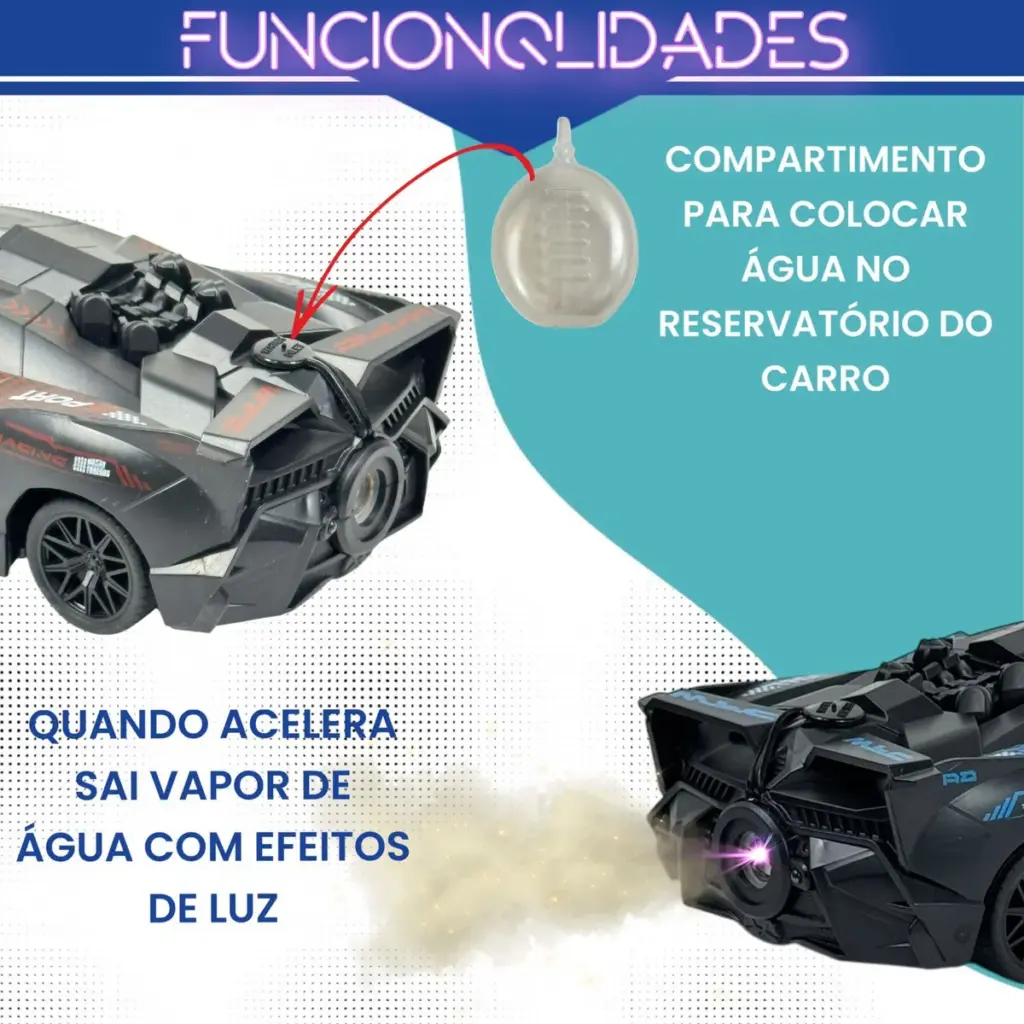 Toy King RC 857 conquista crianças com fumaça e LEDs