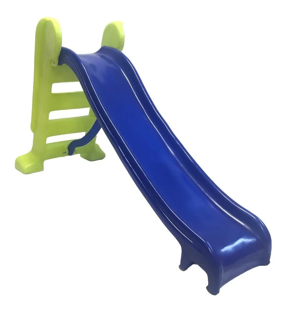 Escorregador infantil dobrável de 3 degraus Azul e Verde