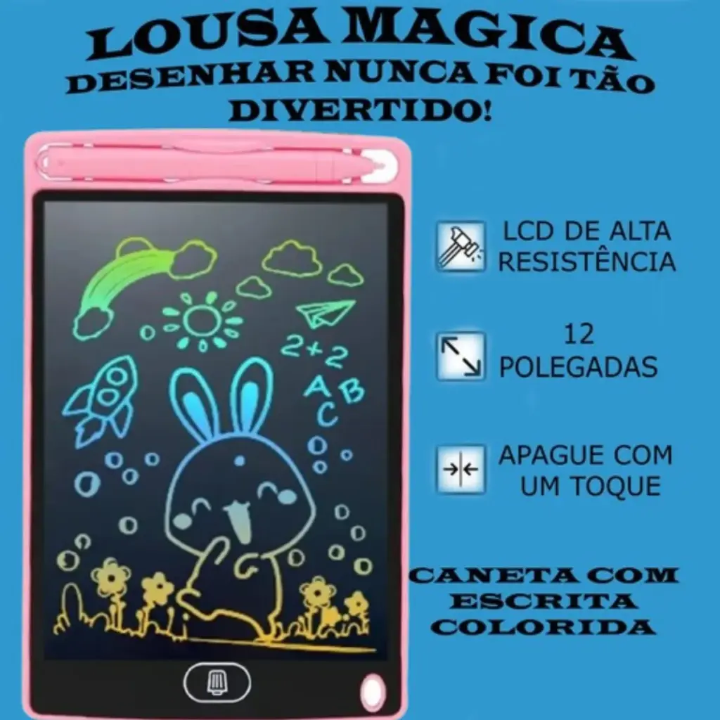 Sem giz ou pilhas: conheça a Lousa Digital 12" LCD infantil