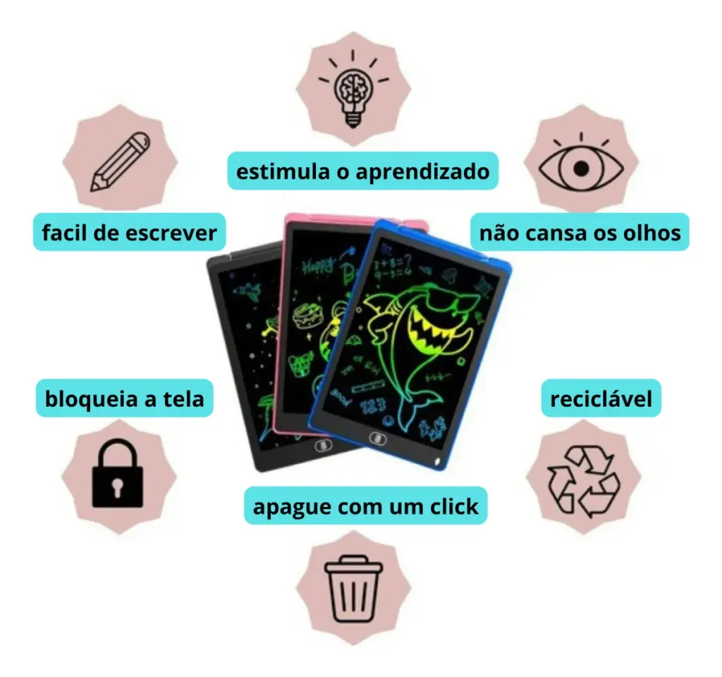 Sem giz ou pilhas: conheça a Lousa Digital 12" LCD infantil
