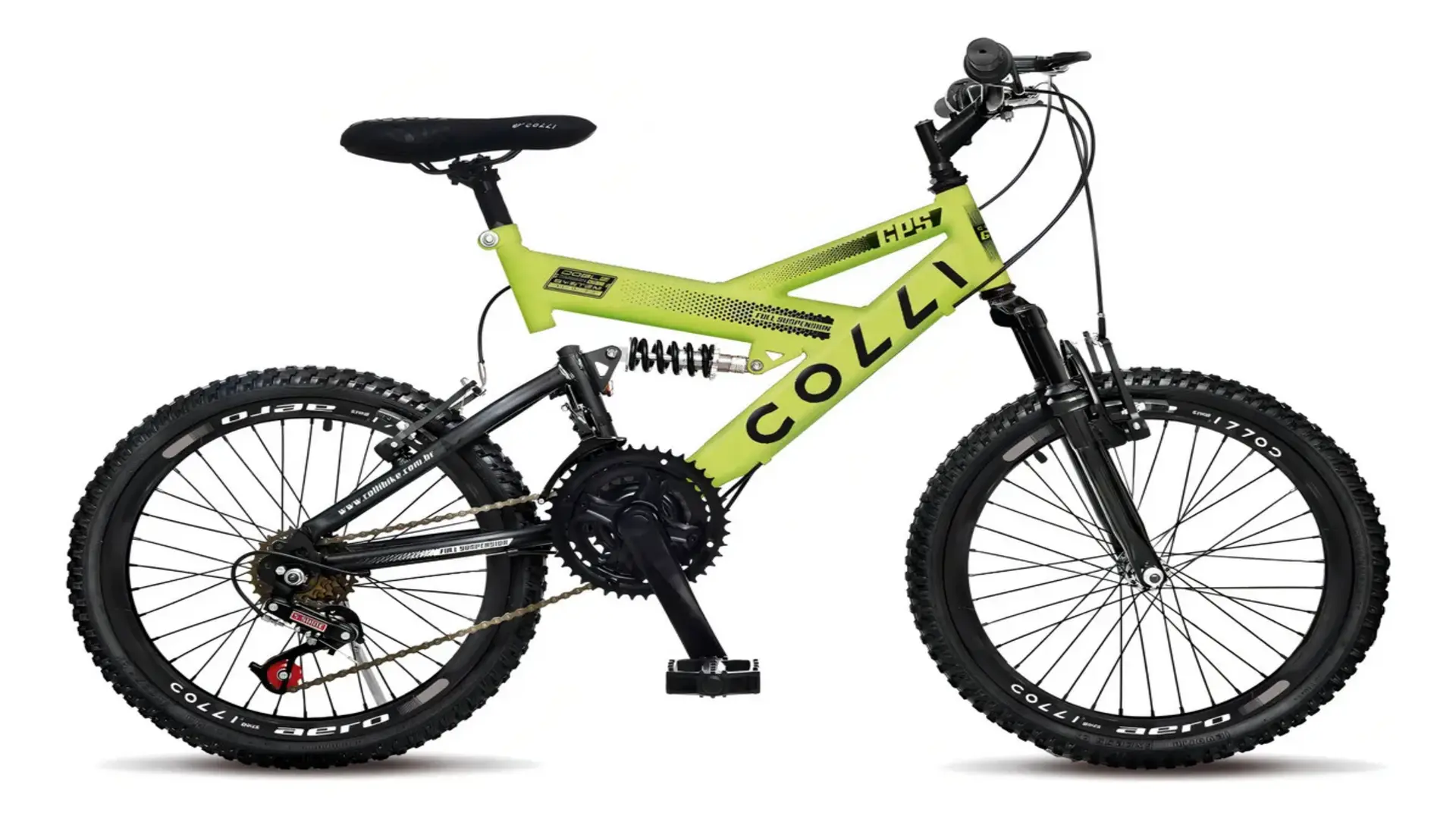 Pais aprovam Bike Colli GPS Suspensão Dupla 20 Amarelo-Neon
