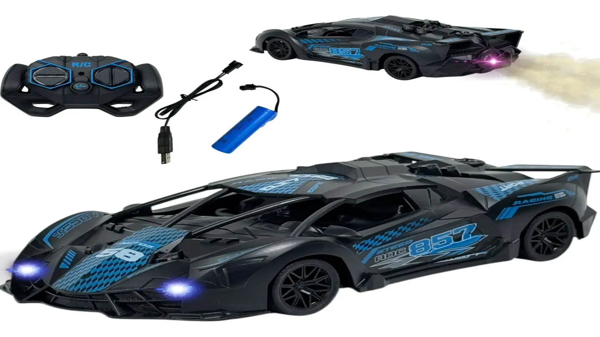 Toy King RC 857 conquista crianças com fumaça e LEDs