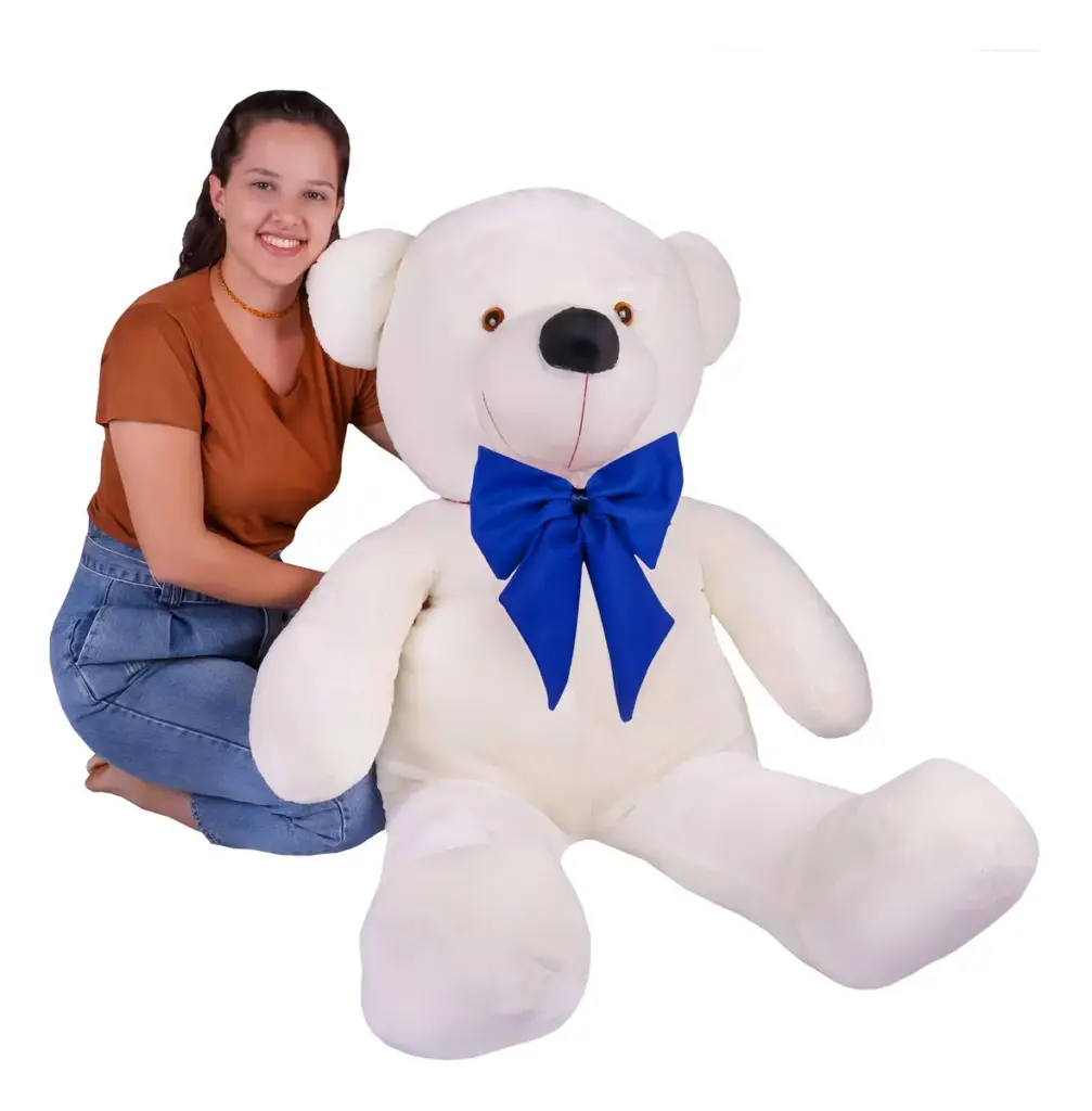 Urso gigante de pelúcia 90cm doce de leite conquista pais