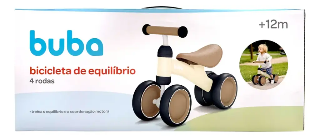 Bicicleta de Equilíbrio 4 Rodas Buba Bege conquista pais