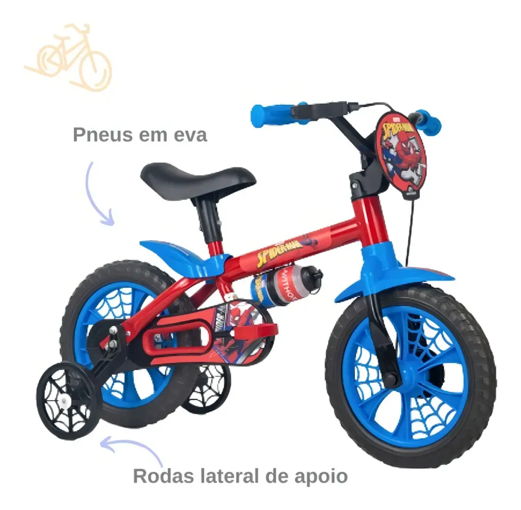 Nathor Spider Man aro 12 traz segurança e estilo a crianças