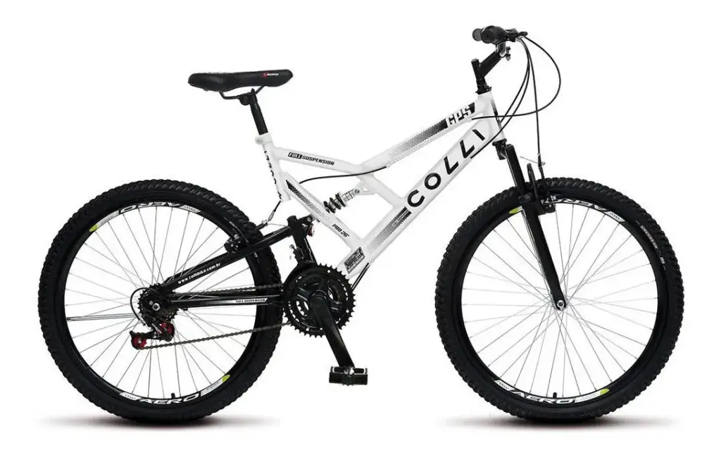 Bike Colli Aro 26 GPS tem suspensão dupla e design clean