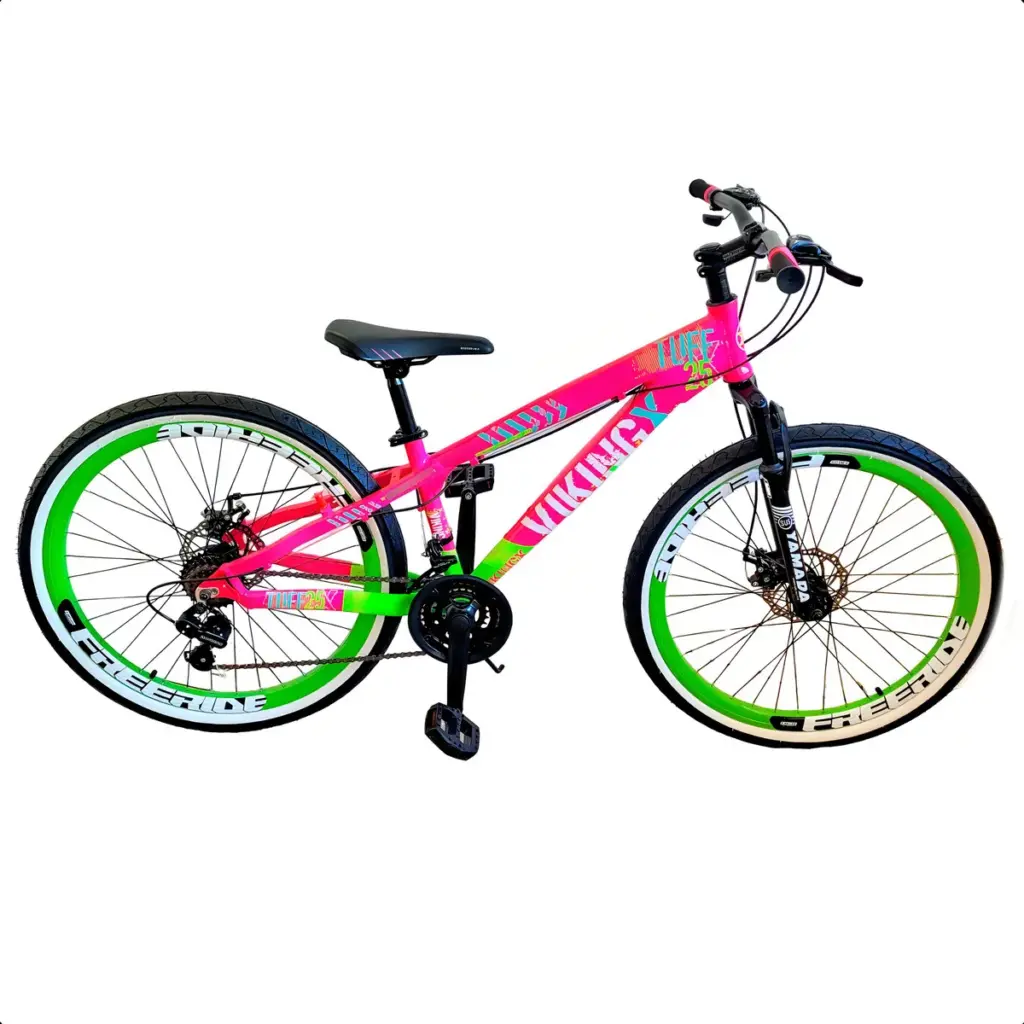 VikingX Tuff 25: avaliação da mountain bike verde/rosa