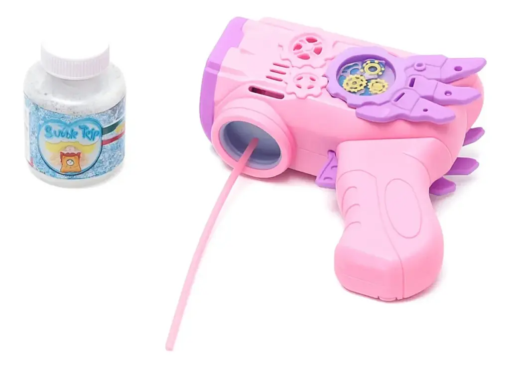 Flying Rosa: pistola de bolha automática encanta crianças