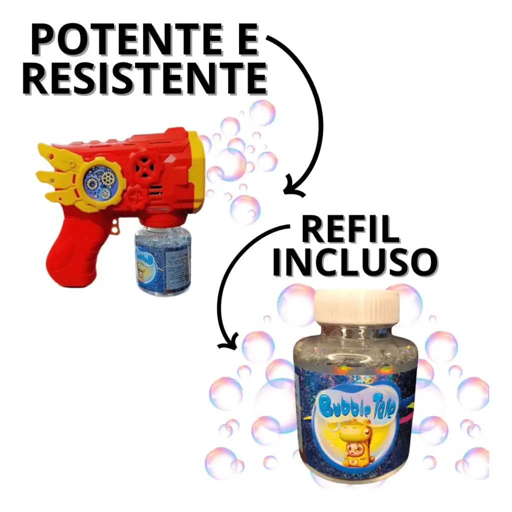 Pistola de Bolhas Flying Vermelha faz sucesso entre crianças
