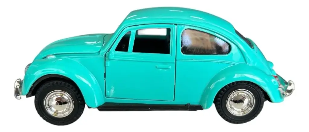 Fusca 1:32 em metal azul-turquesa impressiona colecionadores