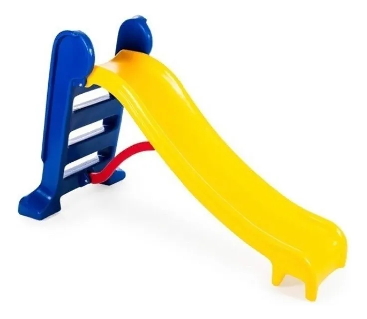 Escorregador Infantil 3 Degraus Amarelo e Azul da Valentina