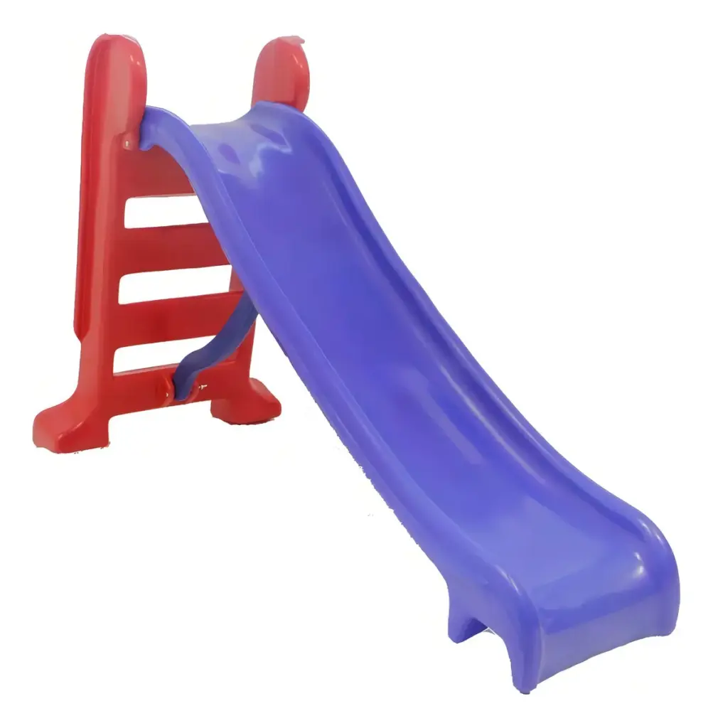 Escorregador Infantil Médio 3 Degraus Azul brilha no quintal