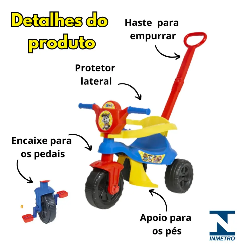 Motoca Infantil Kendy Azul: segurança e diversão no parque