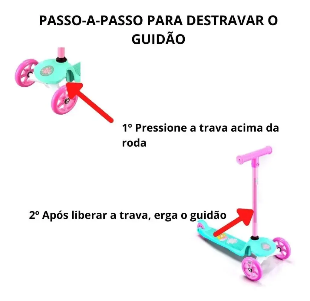 Patinete Turma da Aventura Rosa ganha elogios de pais