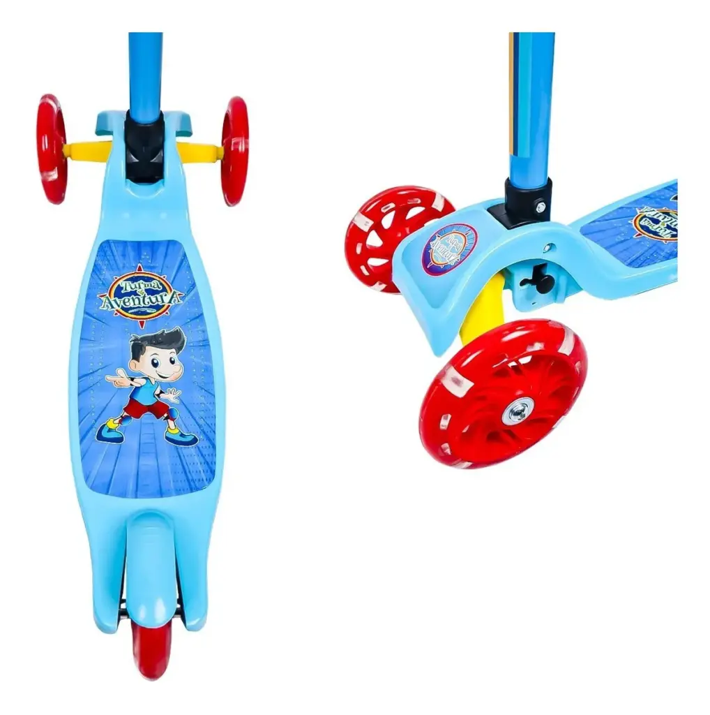 Patinete Unitoys 3 Rodas LED diverte pais e crianças