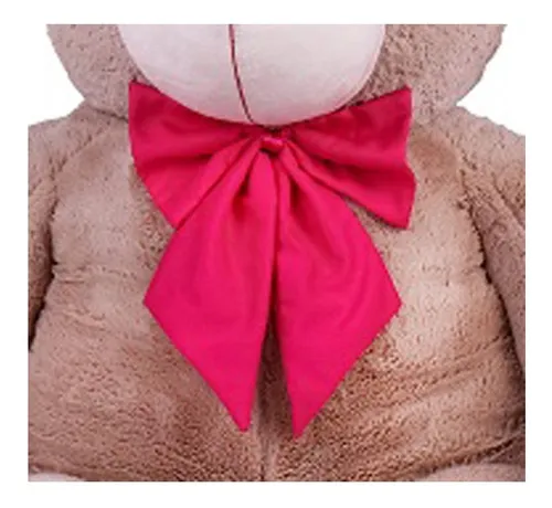 Urso Teddy Avelã com Laço Pink: gigante de pelúcia encanta